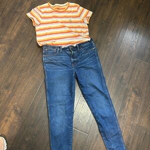 Madewell set  jeans size 32 and top medium like new